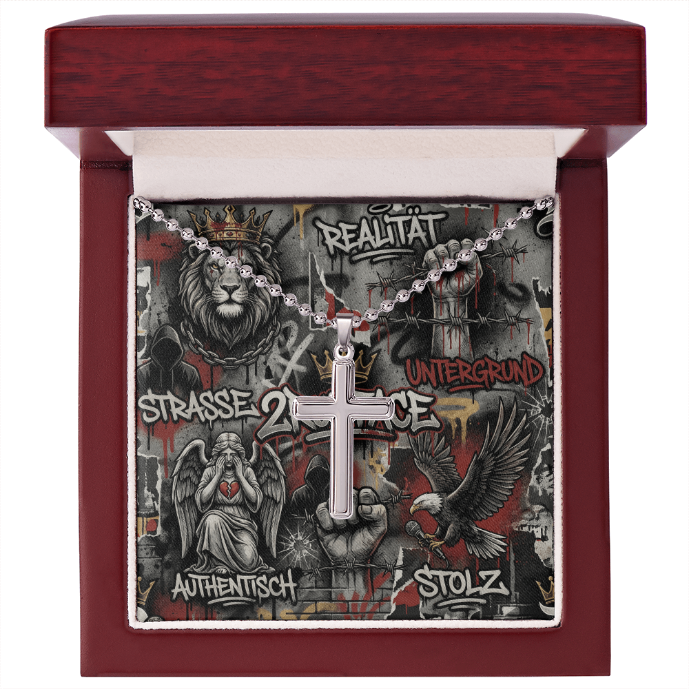 SKULPTURALES KREUZ. HEAVY BALL CHAIN.