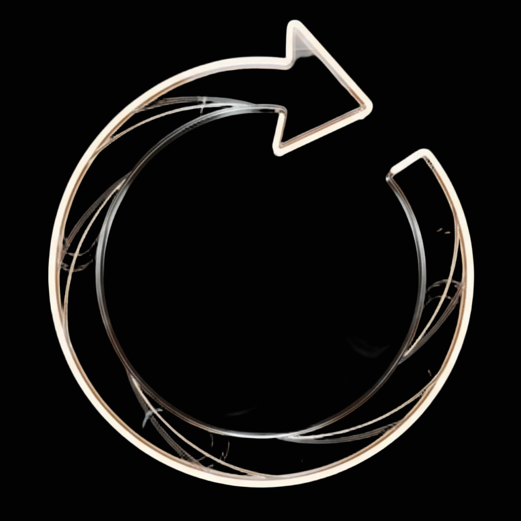 High End Rückgabe Icon, 3D Icon, glowing style, high resolution 4K Optik