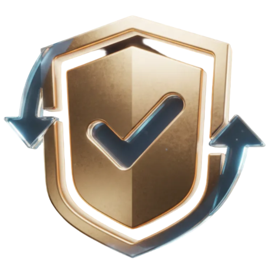 High End Safety Symbol or Icon, 3D Icon, glowing style, high resolution 4K Optik, tiefschwarzer Hintergrund