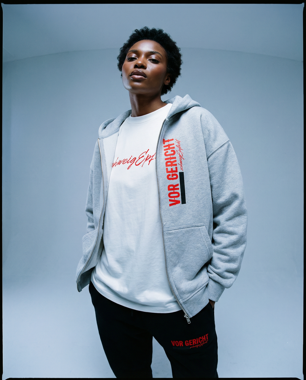 SCHWEIGEPFLICHT Oversized Zipper Hoodie
