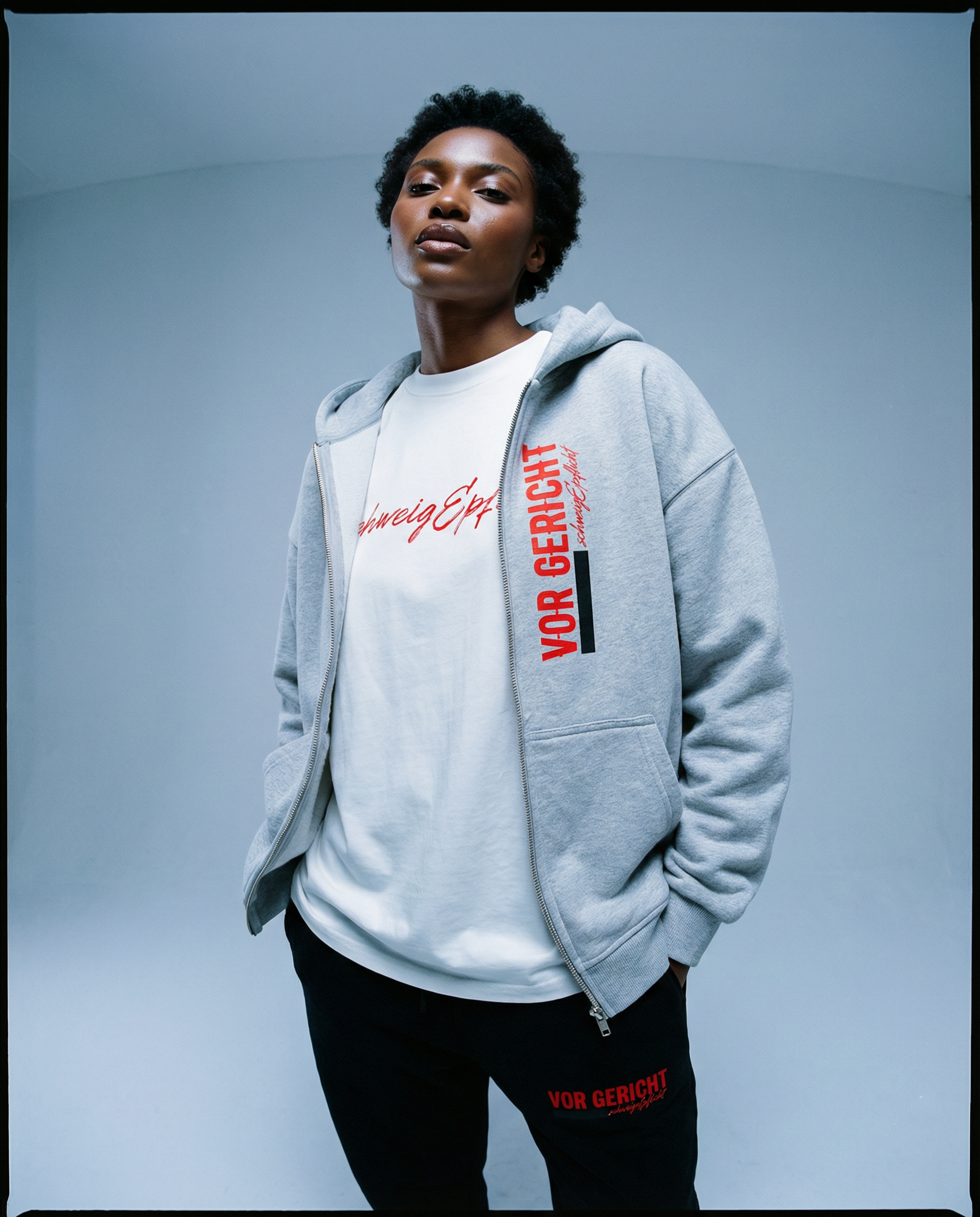 SCHWEIGEPFLICHT Oversized Zipper Hoodie